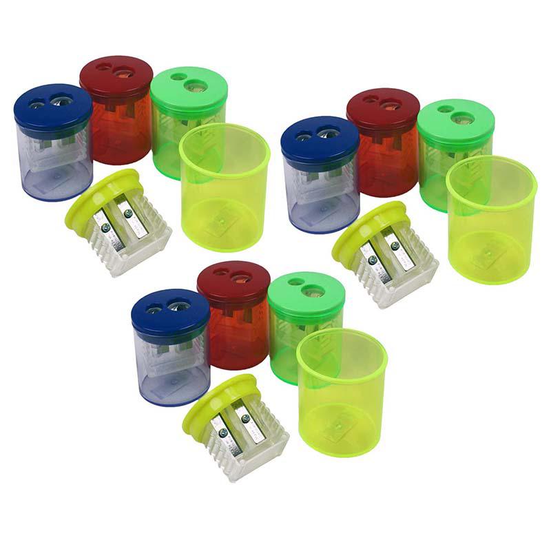 Two-Hole Pencil Sharpener, Assorted Colors, Pack of 12. Picture 2