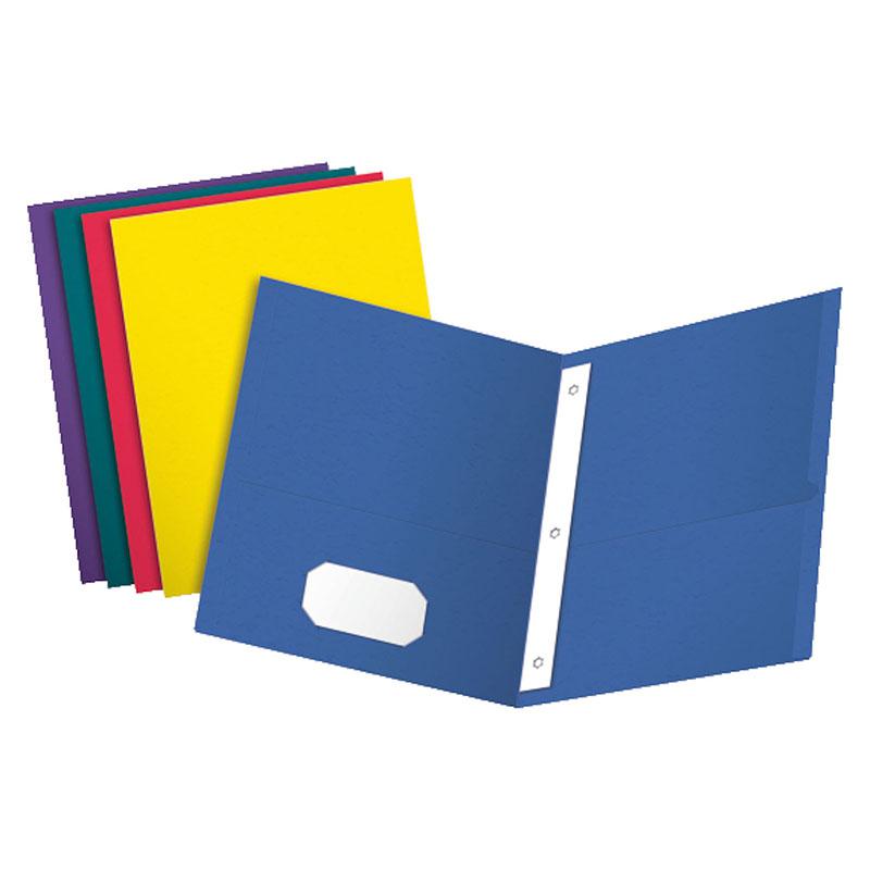 Twin Pocket Folders with Fasteners, Letter Size, Assorted Colors, Box of 25. Picture 2