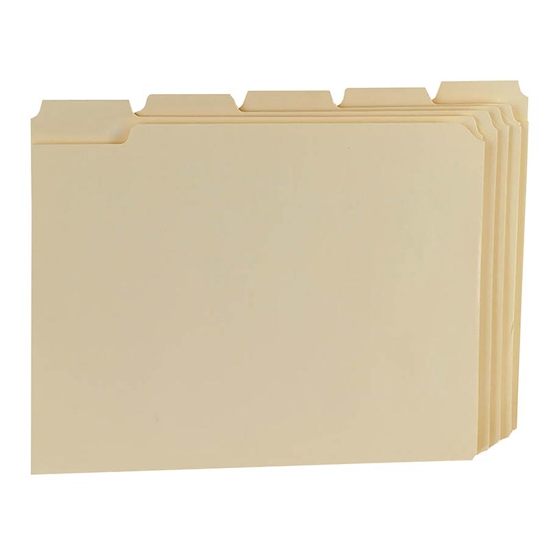 Essentials Manila File Folders, Letter Size, 1/5 Cut, 100 Per Box. Picture 2