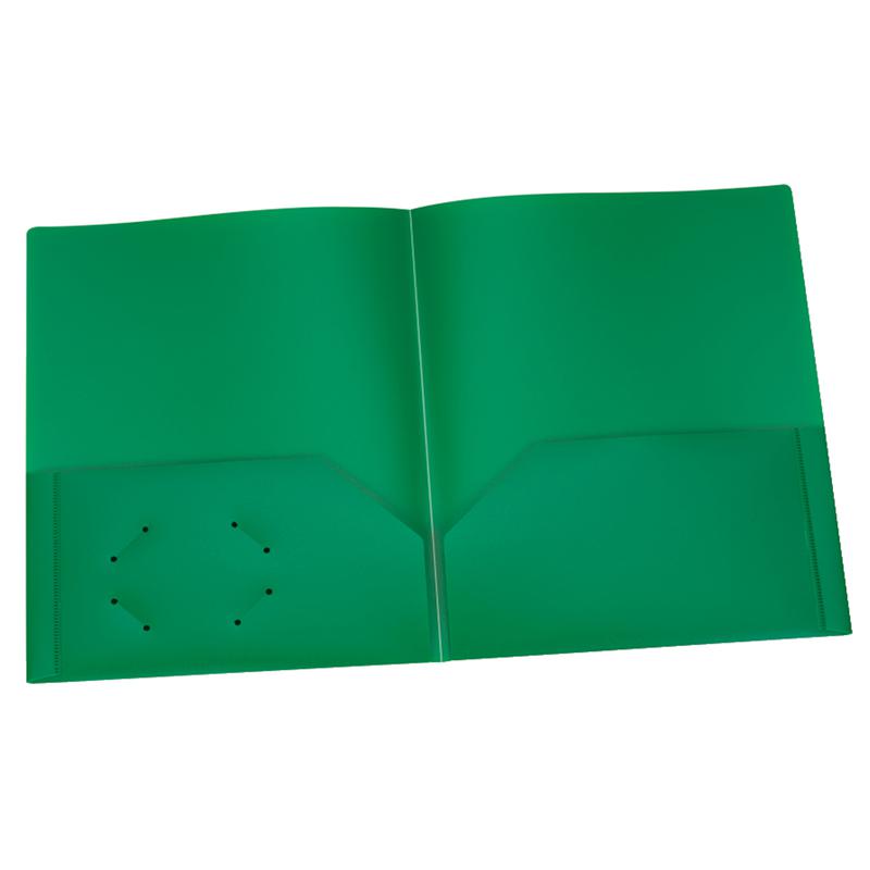 Poly Two Pocket Portfolio, Green, Pack of 25. Picture 2