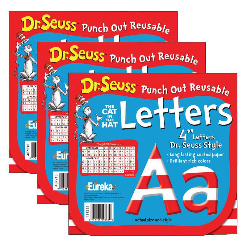Dr. Seuss Stripes Reusable Punch Out Deco Letters, 217 Pieces Per Pack, 3 Packs. Picture 2