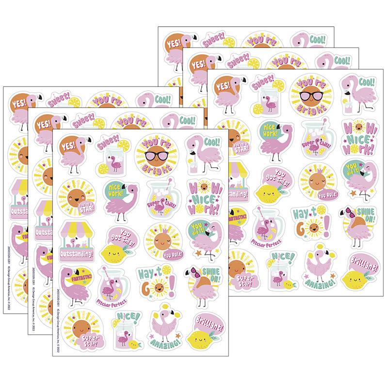 Flamingo Strawberry Lemonade Scented Stickers, 80 Per Pack, 6 Packs. Picture 2