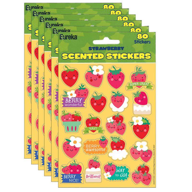 Strawberry Scented Stickers, 80 Per Pack, 6 Packs. Picture 2