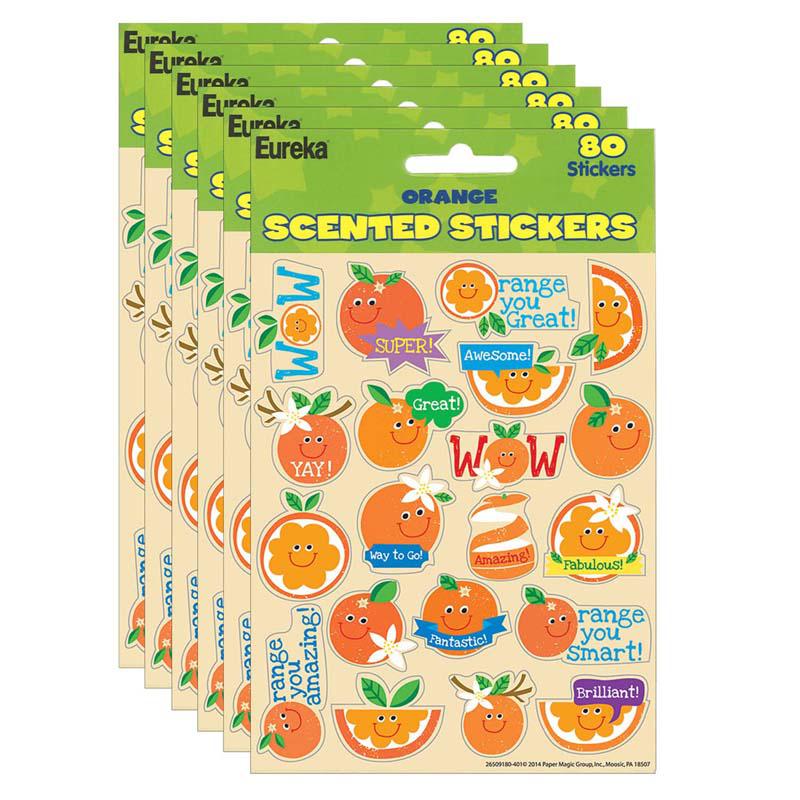 Orange Scented Stickers, 80 Per Pack, 6 Packs. Picture 2