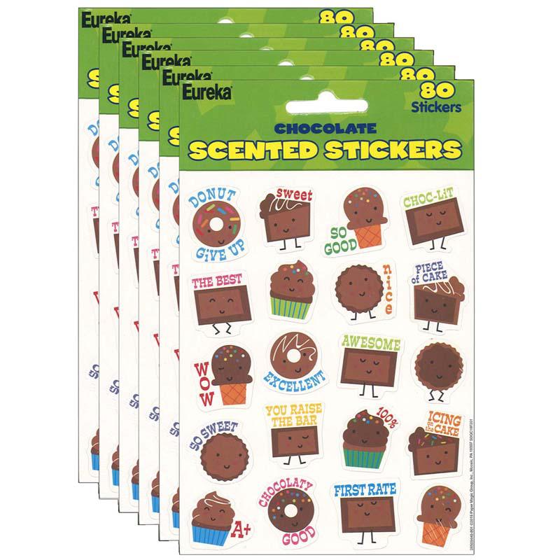 Chocolate Scented Stickers, 80 Per Pack, 6 Packs. Picture 2