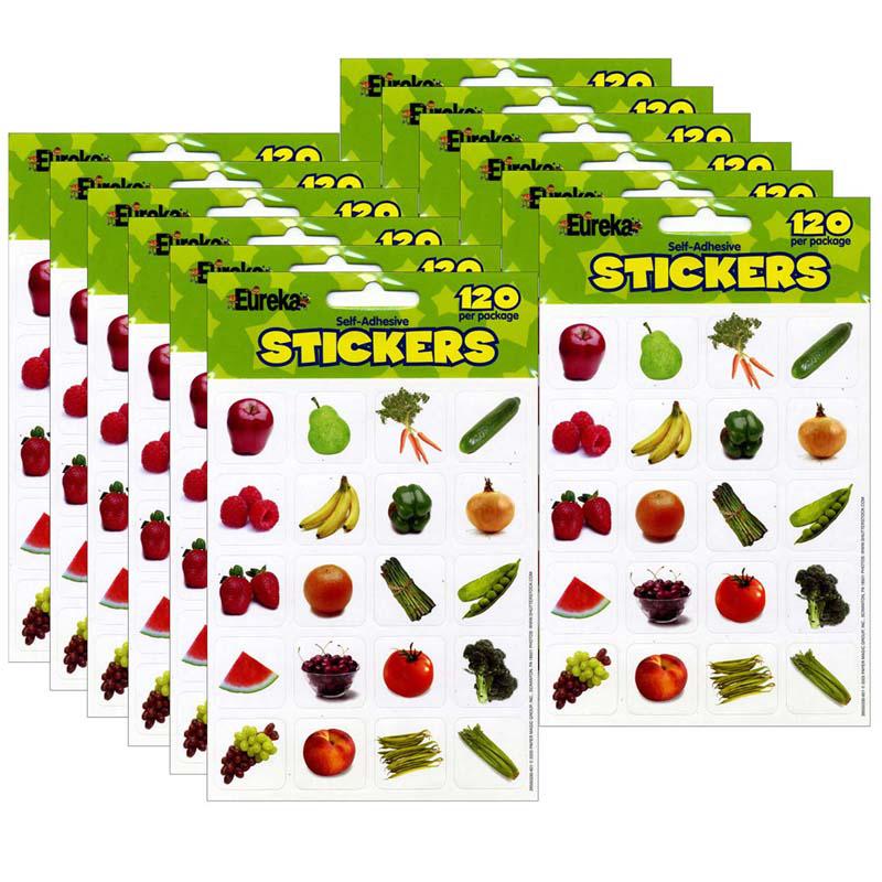 Fruits & Vegetables Theme Stickers, 120 Per Pack, 12 Packs. Picture 2