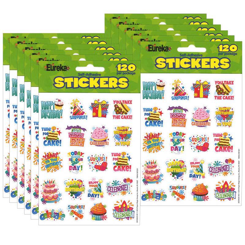 Birthday Theme Stickers, 120 Per Pack, 12 Packs. Picture 2