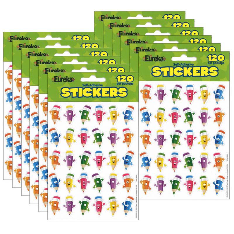 Pencil Smiley Faces Theme Stickers, 120 Per Pack, 12 Packs. Picture 2