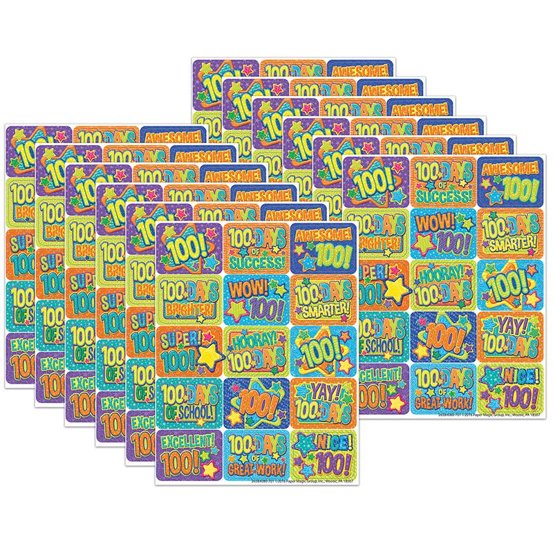 Color My World 100 Days Success Stickers, 120 Per Pack, 12 Packs. Picture 2