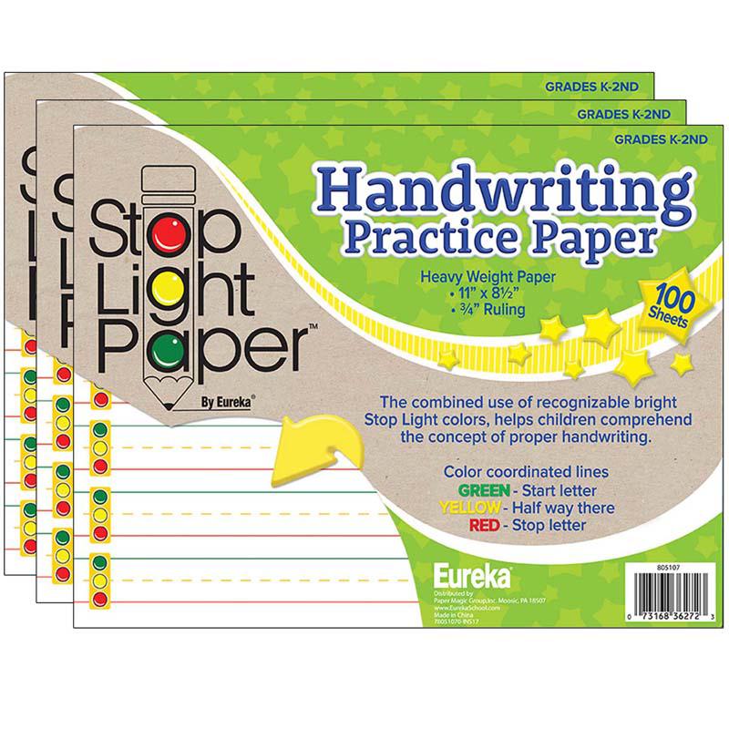 Stop Light Paper Practice Paper, 100 Sheets Per Pack, 3 Packs. Picture 2