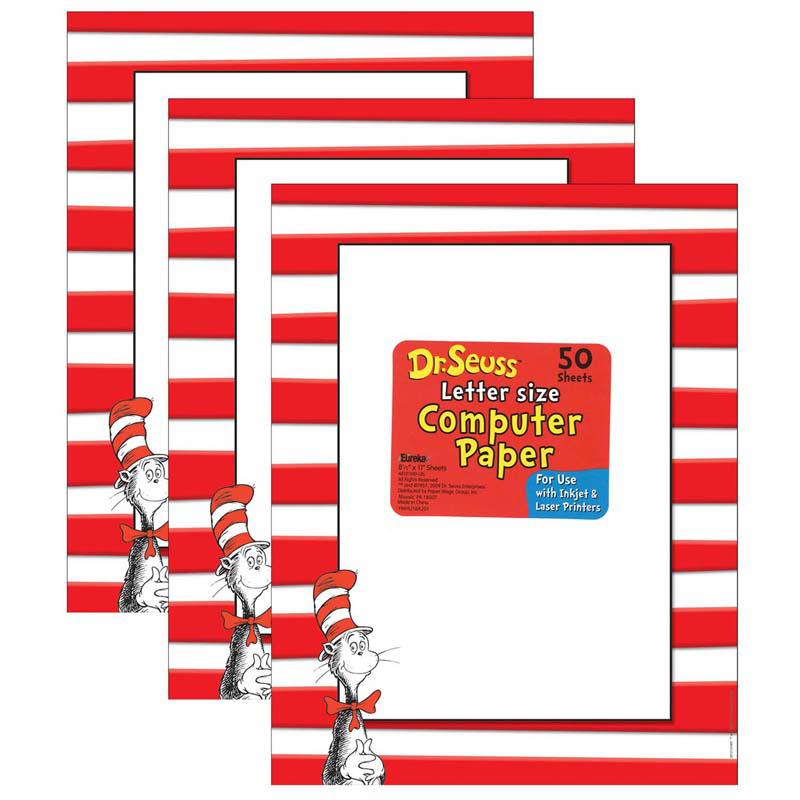Dr. Seuss The Cat in the Hat Computer Paper, 50 Sheets Per Pack, 3 Packs. Picture 2