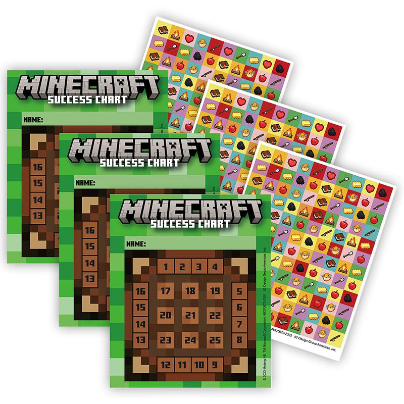 Minecraft Mini Reward Charts with Stickers, 36 Per Pack, 3 Packs. Picture 2