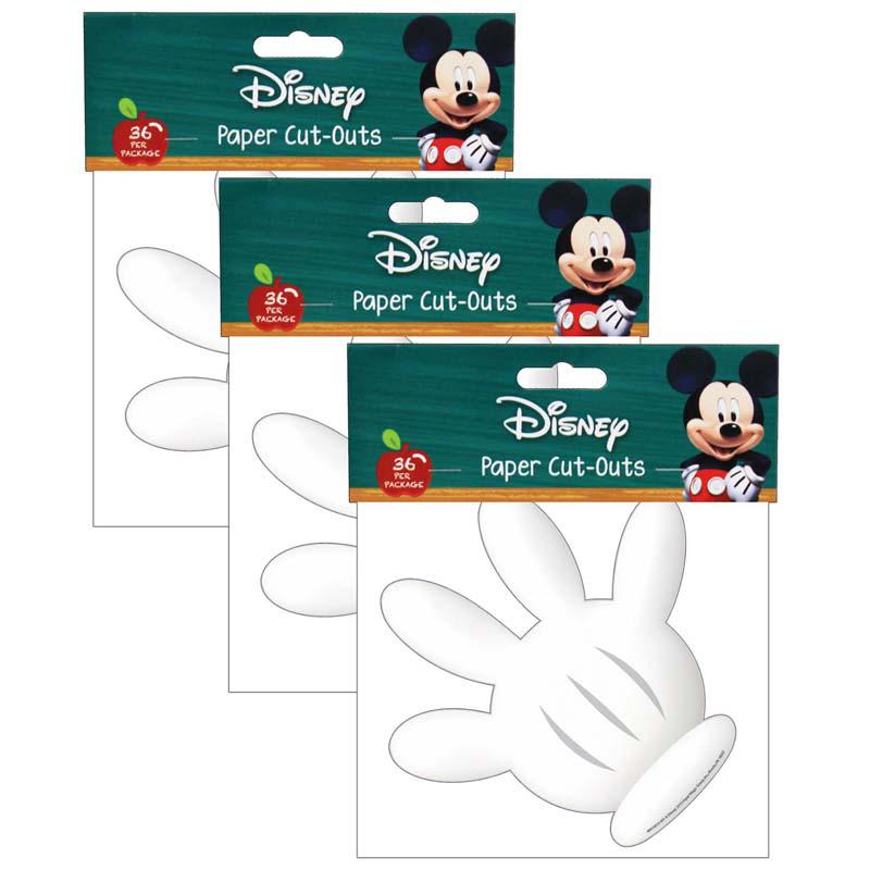 Mickey Mouse Clubhouse Hand Paper Cut Outs, 36 Per Pack, 3 Packs. Picture 2