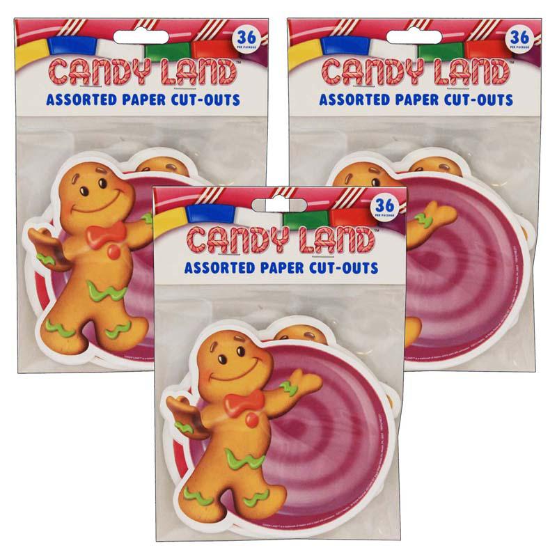 Candy Land Assorted Paper Cut Outs, 36 Per Pack, 3 Packs. Picture 2