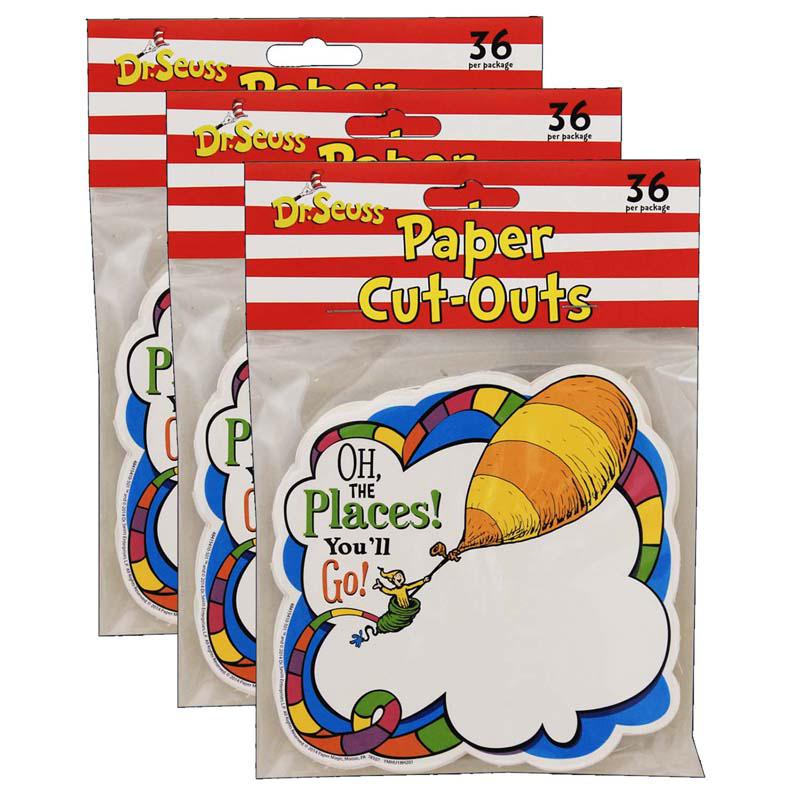 Dr. Seuss Oh The Places Paper Cut Outs, 36 Per Pack, 3 Packs. Picture 2