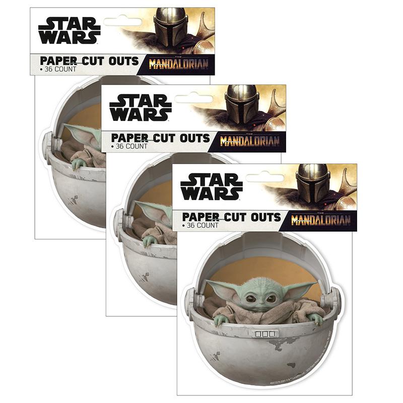 Star Wars The Mandalorian Paper Cut Outs, 36 Per Pack, 3 Packs. Picture 2
