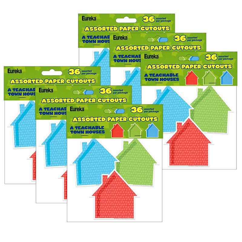 A Teachable Town Assorted Houses Paper Cut-Outs, 36 Per Pack, 6 Packs. Picture 2