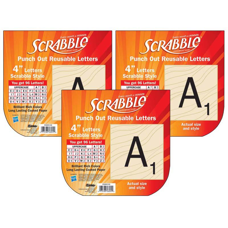 Scrabble Deco 4" Letters, 96 Per Pack, 3 Packs. Picture 2
