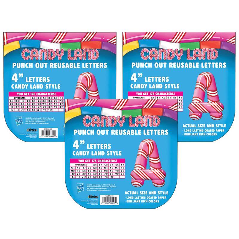 Candy Land Peppermint Stripe Deco 4" Letters, 176 Per Pack, 3 Packs. Picture 2