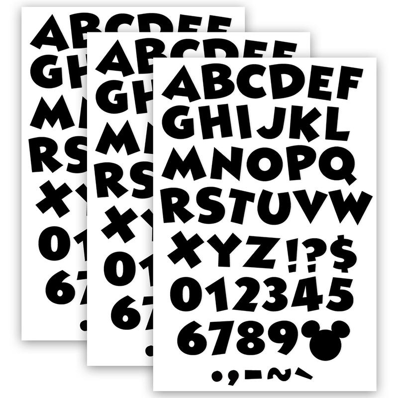Mickey Mouse Throwback Black Deco Letters, 216 Characters Per Pack, 3 Packs. Picture 2