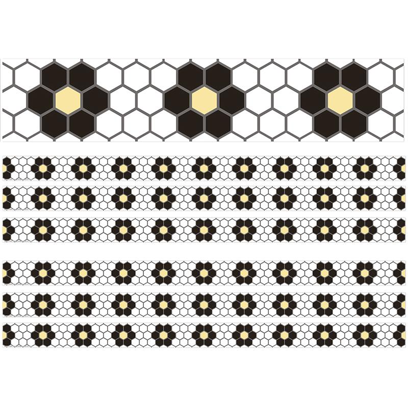 The Hive Floral Mosaic Deco Trim, 37 Feet Per Pack, 6 Packs. Picture 2