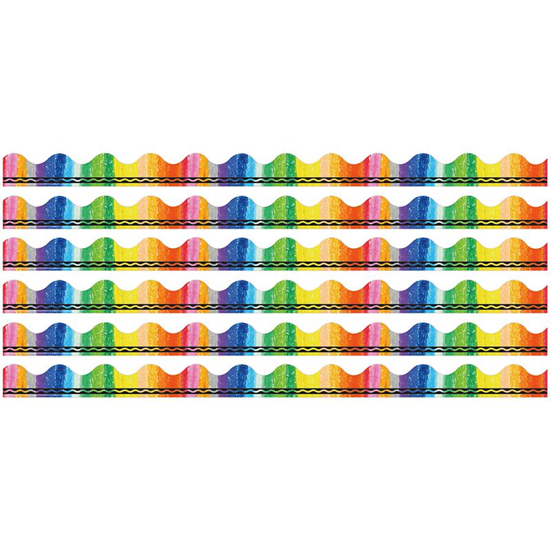 Crayola Rainbow Deco Trim, 37 Feet Per Pack, 6 Packs. Picture 2