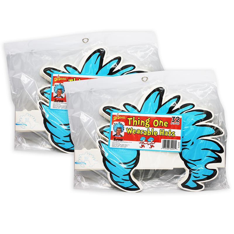 Dr. Seuss Thing Hair Wearable Cut Out Hats, 32 Per Pack, 2 Packs. Picture 2