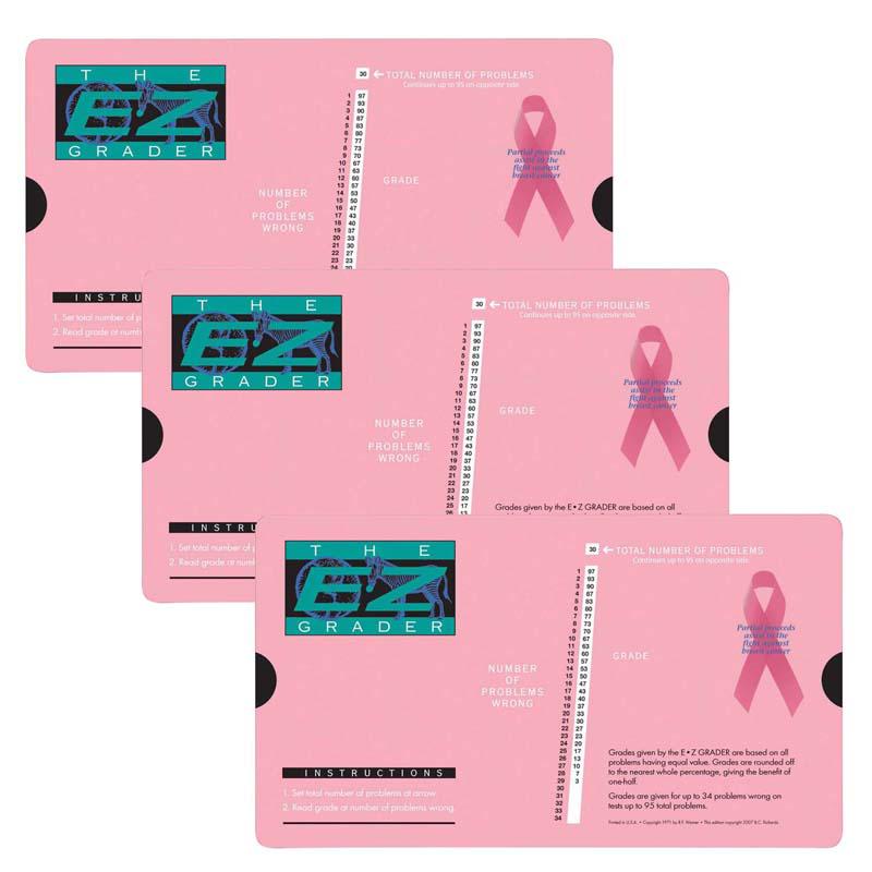 Breast Cancer Pink E-Z Grader, Pack of 3. Picture 2