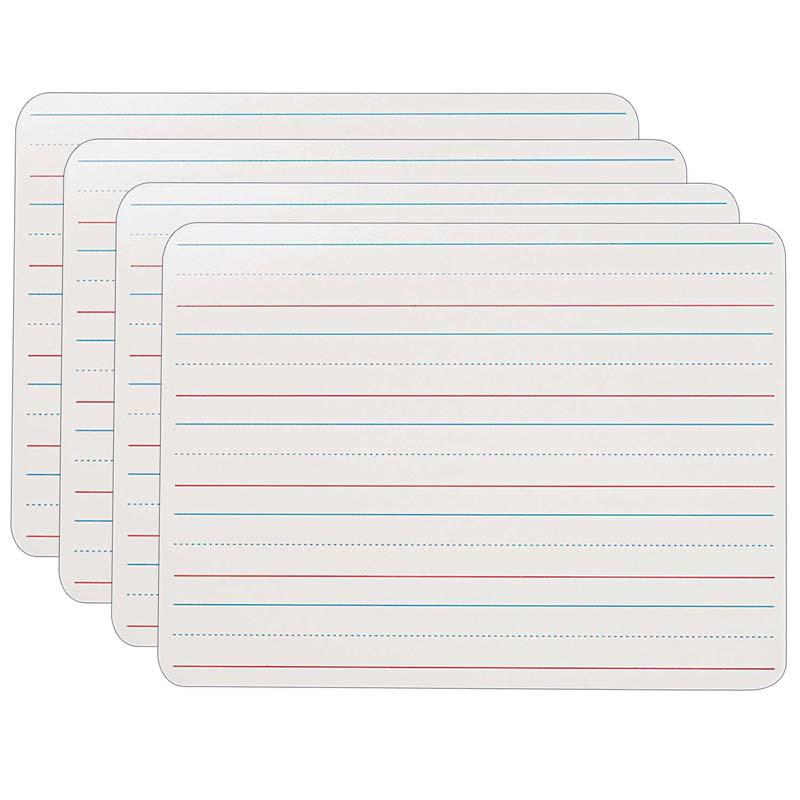 Two-Sided Dry Erase Board, Plain/Ruled, 9" x 12", Pack of 4. Picture 2