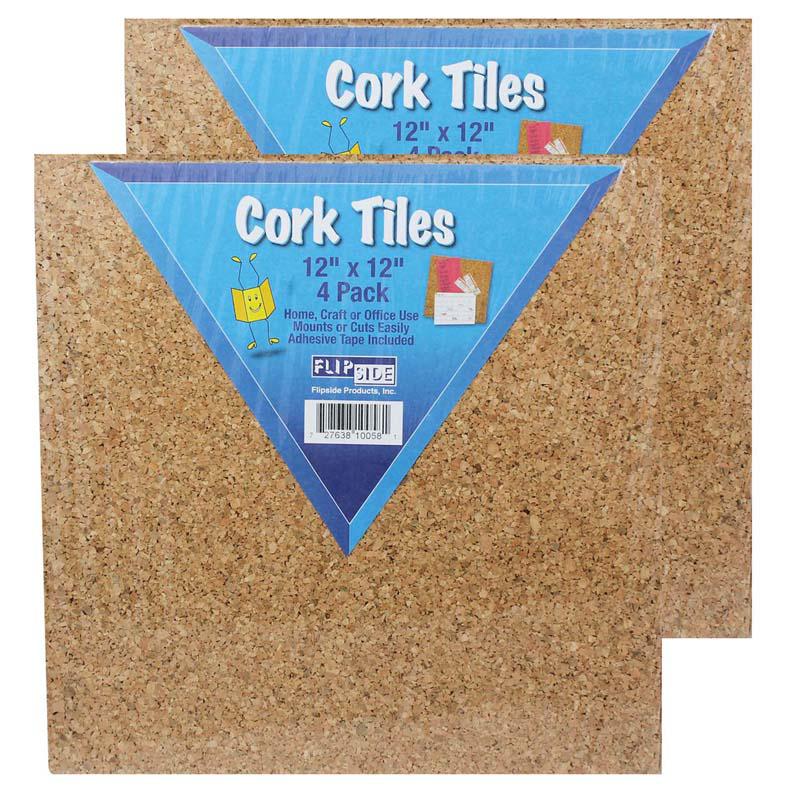 Natural Cork Tiles, 12" x 12", 4 Per Pack, 2 Packs. Picture 2