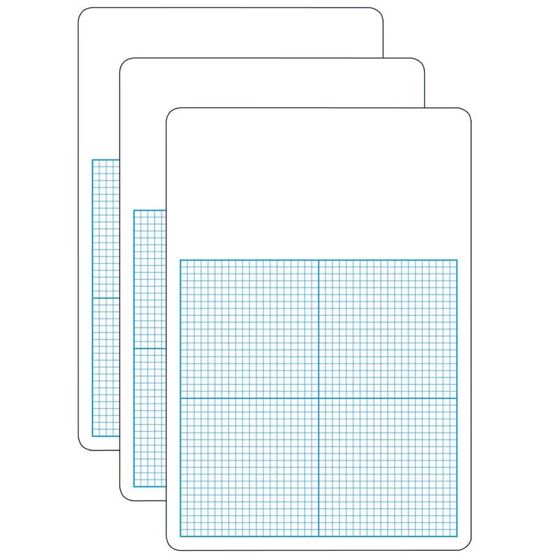 0.25" Graph Dry Erase Board, 11" x 16", Pack of 3. Picture 2