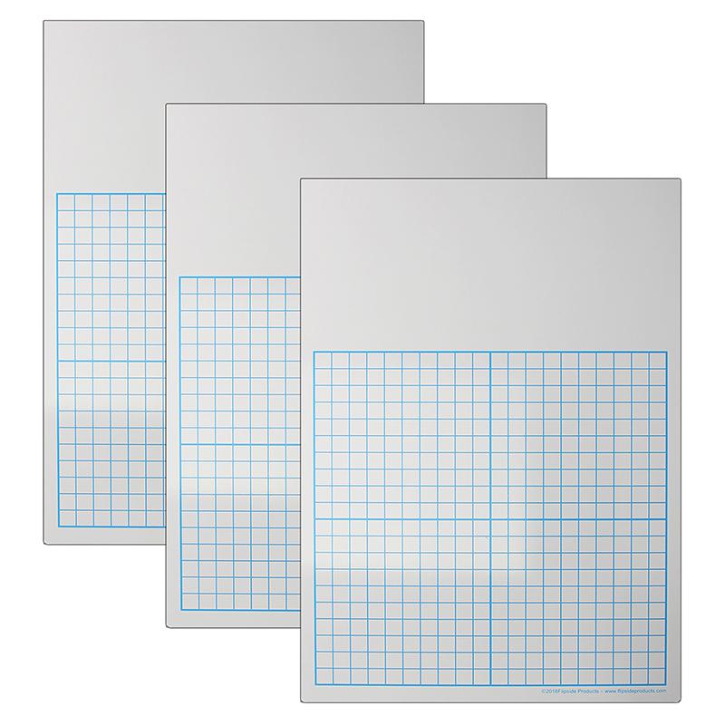 1/2" Graph Dry Erase Board, 11" x 16" Single, Pack of 3. Picture 2
