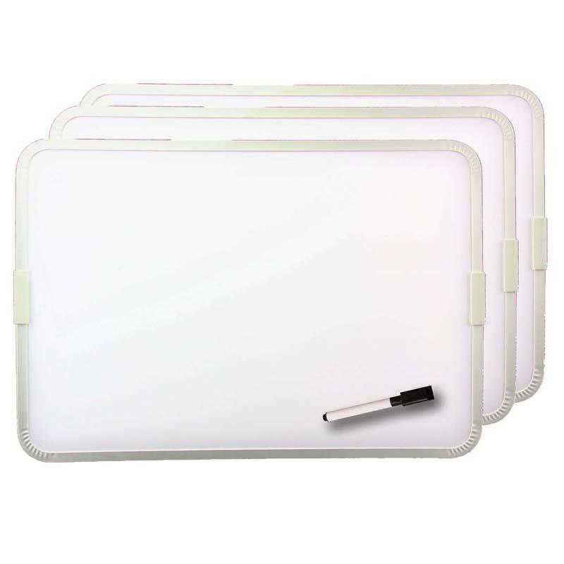 Two-Sided Aluminum Framed, Magnetic Dry Erase Board with Pen, Pack of 3. Picture 2