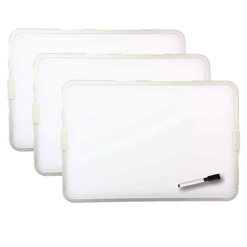 Two-Sided Aluminum Framed, Magnetic Dry Erase Board w/Pen, 9" x 12", Pack of 3. Picture 2