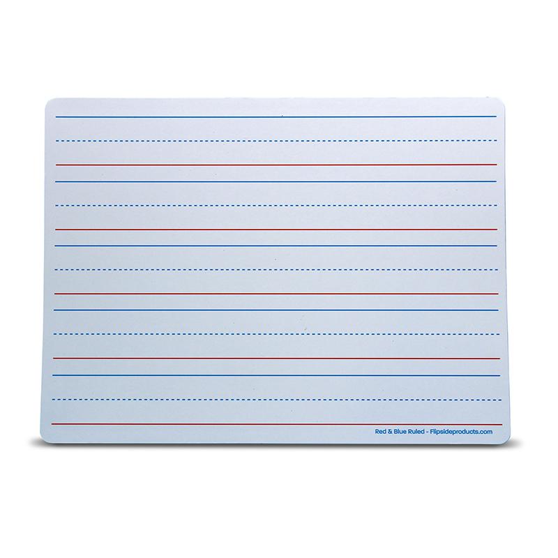 Magnetic Dry Erase Learning Mat, Two-Sided Red & Blue Ruled/Plain, Pack of 12. Picture 2