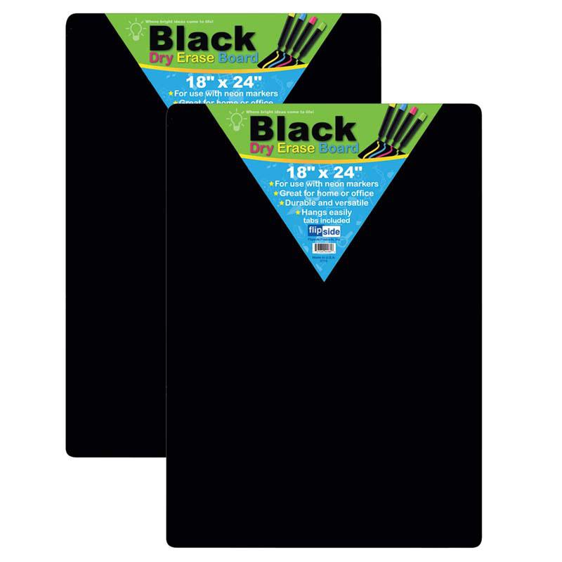Black Dry Erase Board, 18" x 24", Pack of 2. Picture 2