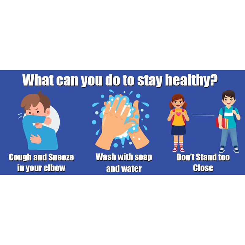 How To Stay Healthy Low Tac Wall Stickers, 14" x 6", Pack of 5. Picture 2