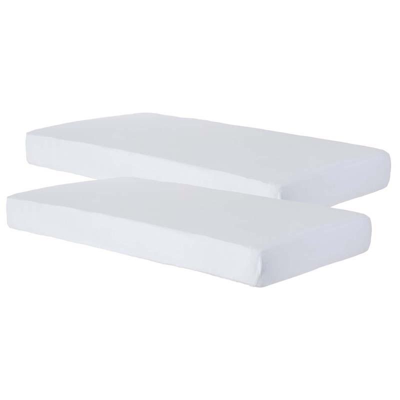 SafeFit Elastic Fitted Sheet, Compact-Size, White, Pack of 2. Picture 2