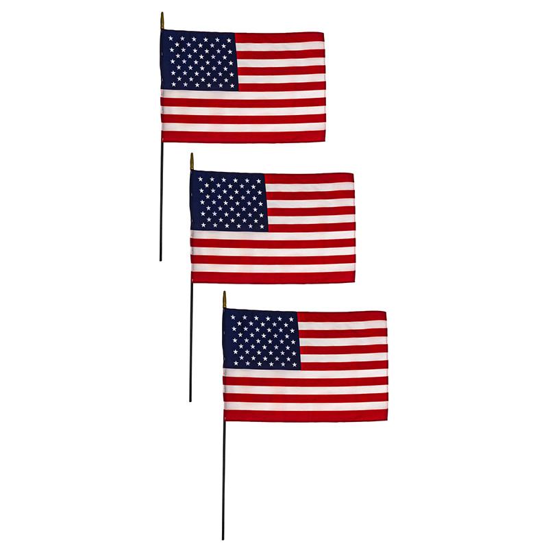 Nylon U.S. Classroom Flag, 16" x 24", Pack of 3. Picture 2