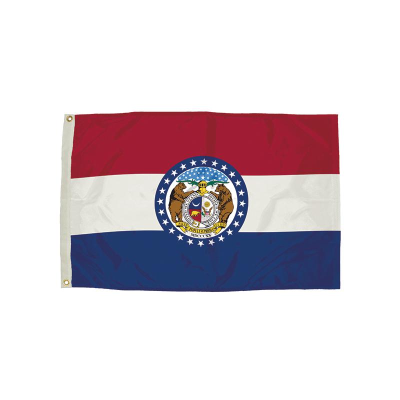 Durawavez Nylon Outdoor Flag with Heading & Grommets, Missouri, 3ft x 5ft. Picture 2