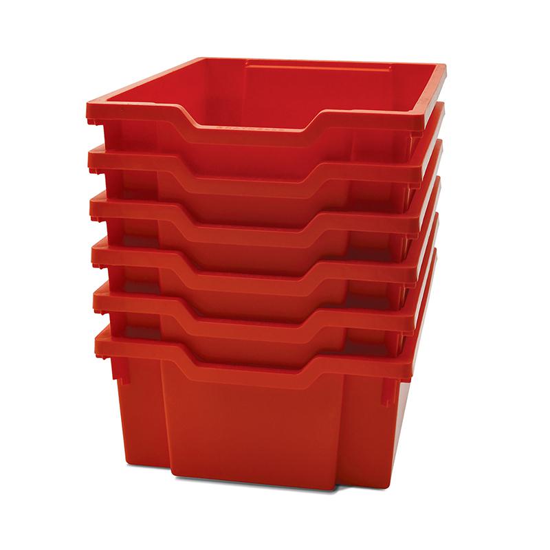 Flame Red, Heavy Duty School, Industrial & Utility Bins, Pack of 6. Picture 2