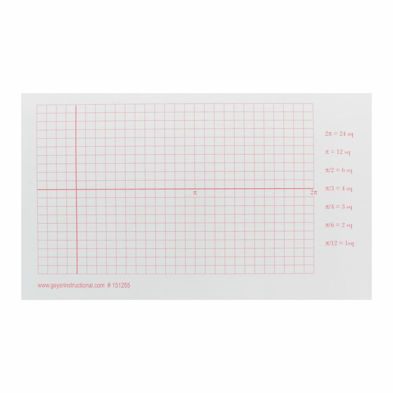 Graphing 3M Post-it Notes, 3" x 5", Trigonometry Grid, Radian, 3 Pads. Picture 2