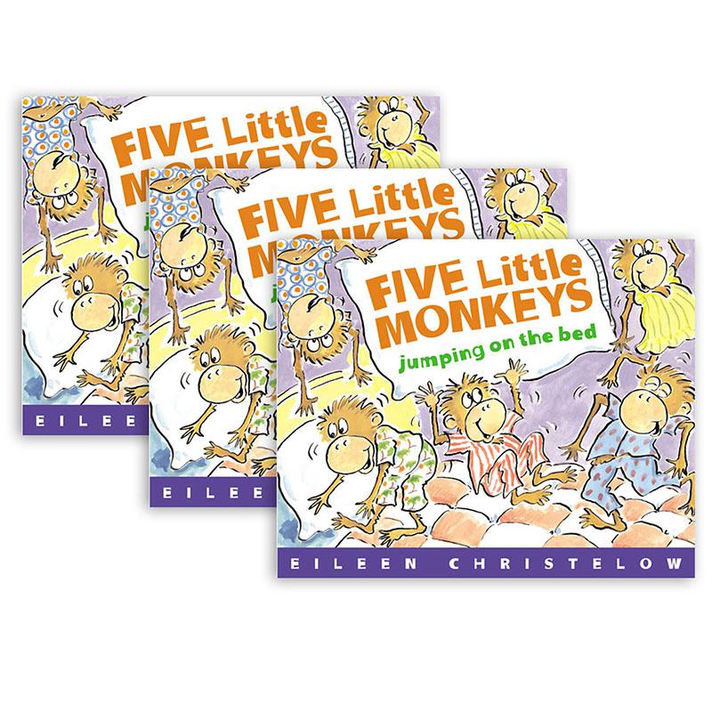 Five Little Monkeys Jumping on the Bed Book, Pack of 3. Picture 2