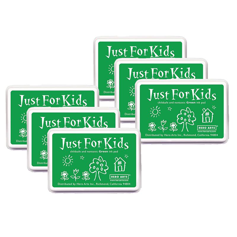 Just for Kids Ink Pad, Green, Pack of 6. Picture 2