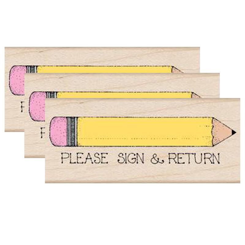 Please Sign & Return Pencil Stamp, Pack of 3. Picture 2
