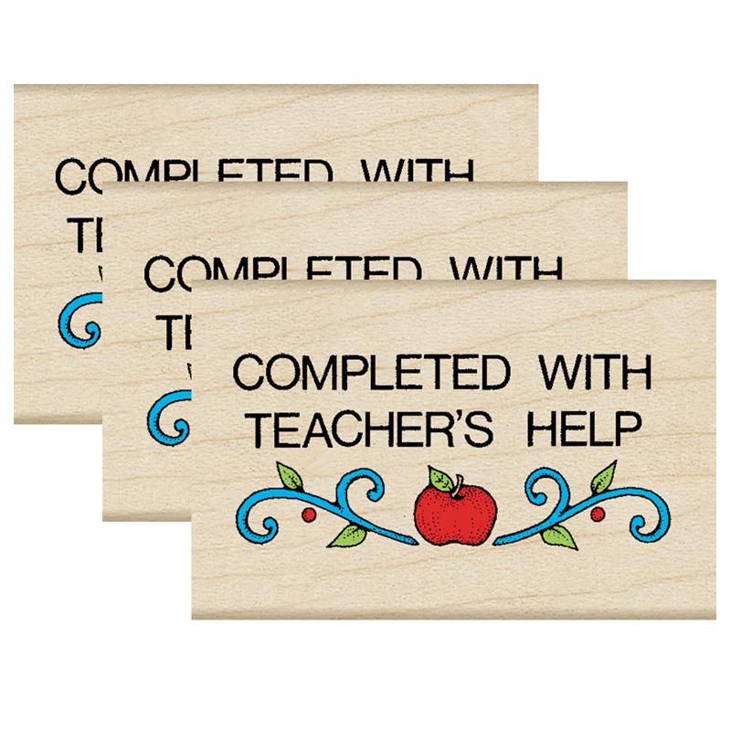 Completed With Teacher's Help Stamp, Pack of 3. Picture 2