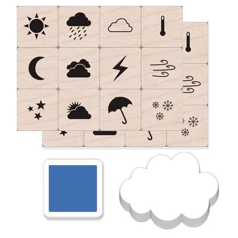 Weather Icons Stamps Mini Tub, 12 per Set, 2 Sets. Picture 2