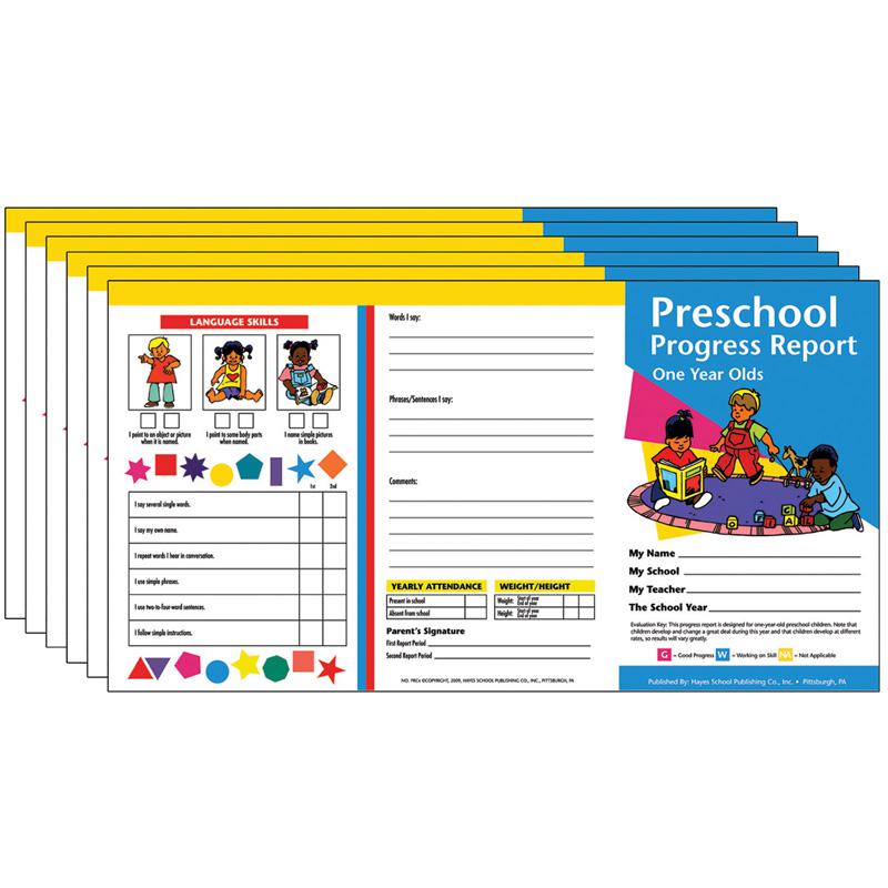 Preschool Progress Report (1 year olds), 10 Per Pack, 6 Packs. Picture 2