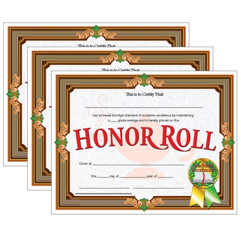 Honor Roll Certificate, 30 Per Pack, 3 Packs. Picture 2