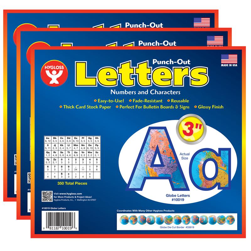 3" Punch-Out Letters, Globes, 350 Characters Per Pack, 3 Packs. Picture 2